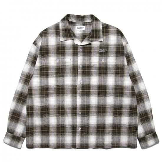 <img class='new_mark_img1' src='https://img.shop-pro.jp/img/new/icons15.gif' style='border:none;display:inline;margin:0px;padding:0px;width:auto;' />HAIGHT إ OMBRE CHECK OPEN COLLAR SHIRT ֥åץ󥫥顼 BROWN