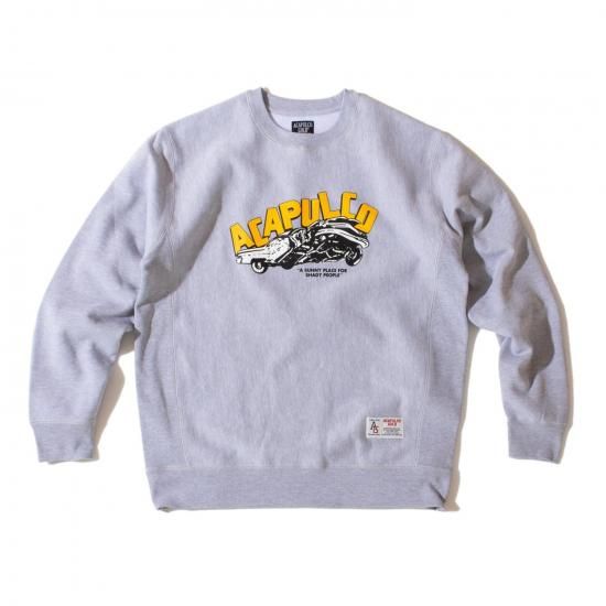 <img class='new_mark_img1' src='https://img.shop-pro.jp/img/new/icons15.gif' style='border:none;display:inline;margin:0px;padding:0px;width:auto;' />ACAPULCO GOLD ץ륳 MESSED UP CREWNECK SWEATSHIRT ᥹ɥåץ롼ͥååȥ HEATHER GRAY