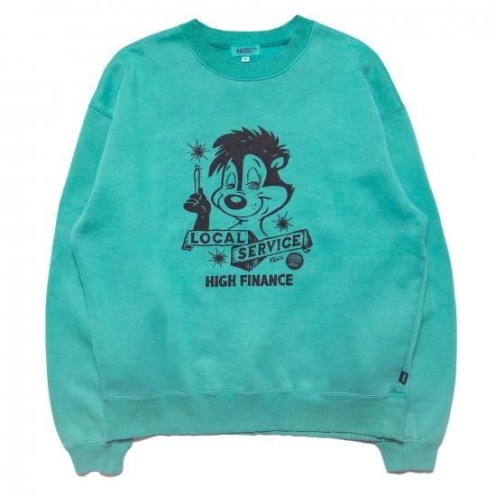 <img class='new_mark_img1' src='https://img.shop-pro.jp/img/new/icons15.gif' style='border:none;display:inline;margin:0px;padding:0px;width:auto;' />HAIGHT ヘイト LOCAL SERVICE PIGMENT DYE SWEAT ft GRINDLODGE ローカルサービスピグメントダイスウェット TEAL