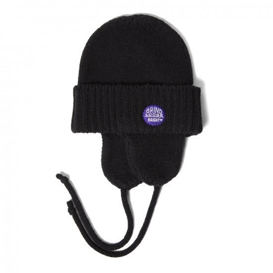 <img class='new_mark_img1' src='https://img.shop-pro.jp/img/new/icons15.gif' style='border:none;display:inline;margin:0px;padding:0px;width:auto;' />HAIGHT ヘイト DOG EAR KNIT CAP ft GRINDLODGE ドッグイヤーニットキャップ BLACK