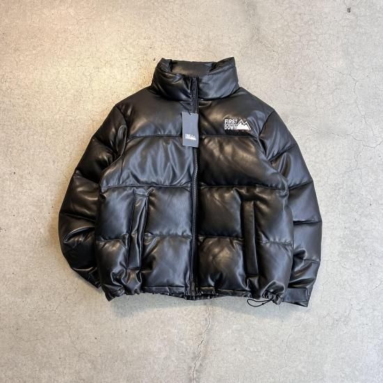 <img class='new_mark_img1' src='https://img.shop-pro.jp/img/new/icons15.gif' style='border:none;display:inline;margin:0px;padding:0px;width:auto;' />FIRST DOWN եȥ PU LEATHER DOWN JACKET ԡ桼쥶󥸥㥱å BLACK