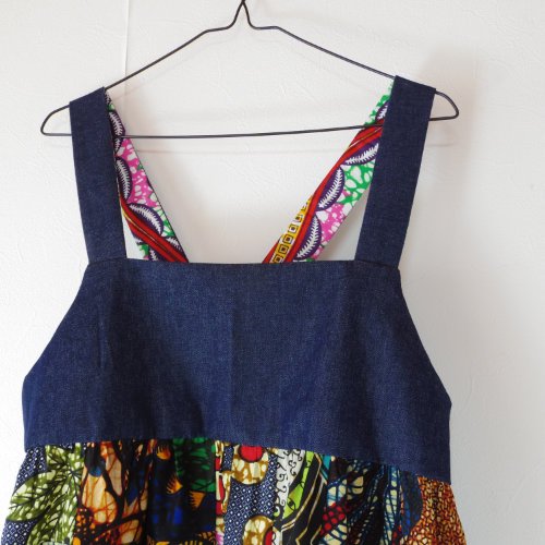 Kitengi hippie patchwork dress #1【チテンジ ヒッピーパッチワーク