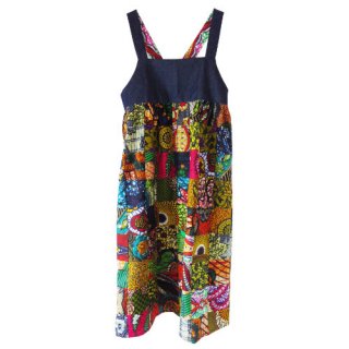 Kitengi hippie patchwork dress #1【チテンジ ヒッピーパッチワークワンピース #1】