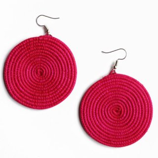 SISAL CIRCLE PIERCE #L/PINK［AFRICAN COLLECTION］