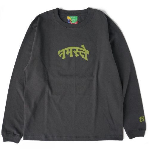 NAMASTE MINI ARCH L/S TEE / SMOKE BLACK [ETHNIC TOKYO PRODUCTS] - ETHNIC  TOKYO -旅先で見かけた衣料、雑貨のセレクトショップ-