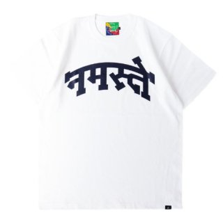 NAMASTE ARCH HEAVY TEE / WHITE [ETHNIC TOKYO PRODUCTS]