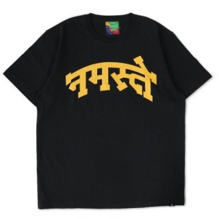 NAMASTE ARCH HEAVY TEE / FADE BLACK [ETHNIC TOKYO PRODUCTS]