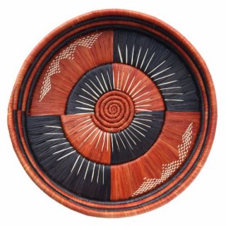 <img class='new_mark_img1' src='https://img.shop-pro.jp/img/new/icons14.gif' style='border:none;display:inline;margin:0px;padding:0px;width:auto;' />UGANDA BASKET FLAT CIRCLE #BROWN BLACK - AFRICAN COLLECTION -