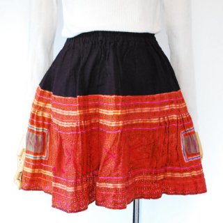 モン族 刺繍 ショート丈 プリーツスカート#2