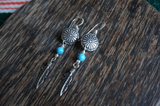 CONCHO EARRINGS #TURQUOISE [ SILVER 925 ]