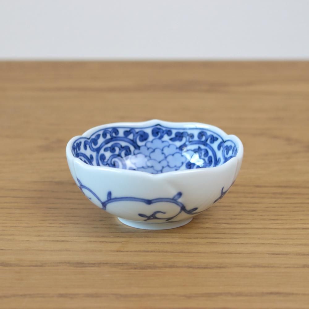 桔梗小付 五弁花唐草 - カネアオ 桔梗小付 五弁花唐草 - カネアオ