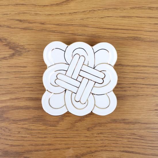 カネアオ 吉祥結び小皿（金）4枚セット