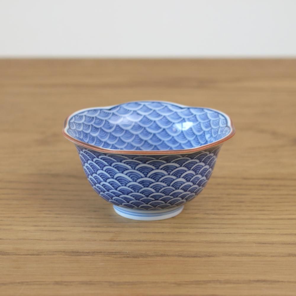 六方花小付 青海波 - カネアオ