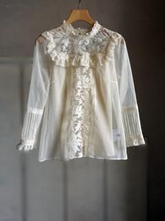 leur logette롼åȡSophie Hallettelace & cotton tulle blouse CR