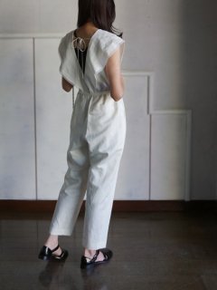 leur logette ルールロジェット　couture linen Jumpsuit OFF★