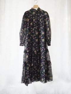 leur logette롼å motif flower print dress BK