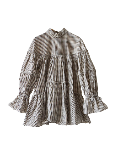 タグ付き新品 leur logette Theater check blouse