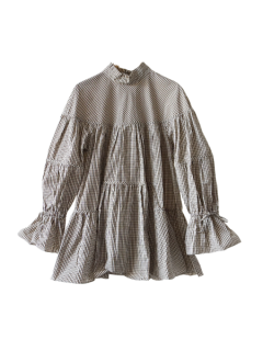 leur logette　ルールロジェット Theater check blouse