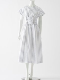 AKIKOAOKI アキコアオキ corset dress (blue stripes)