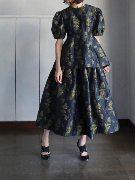 leur logette ルールロジェット flower jacquard top BK- BELA