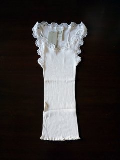 ROSEMUNDE ロサムンド lace tank top -silk NEW WHITE