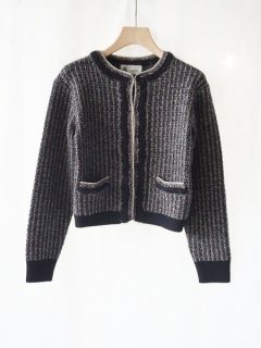 leur logette롼å tweed wool cardigan BK