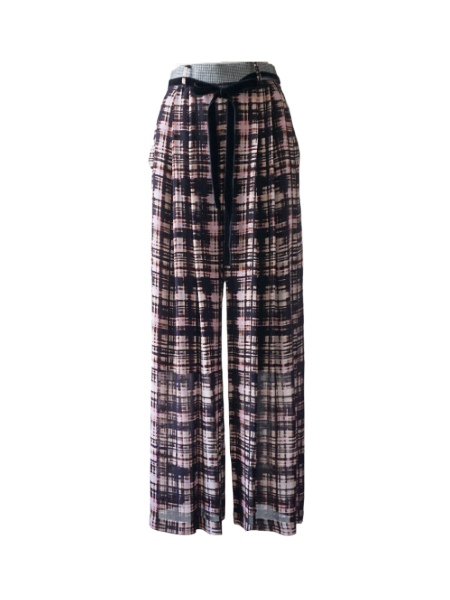 shadow check print pants