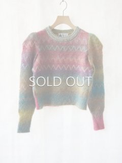  leur logette 롼å zig zag gradation knit top