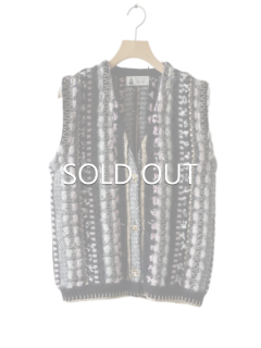  leur logette 롼å mohair wool tweed knit vest BK