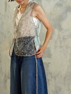 leur logette 롼åbeads lace embroidery vest