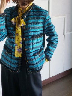 leur logette롼å darjeeling  tweed jacket  (MALHI KENT) blue  sale