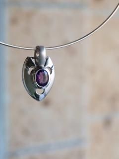  Amethyst pendant top(silver 925)#1752
