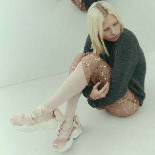 AKIKOAOKI shoes 塼Giselle satin pink