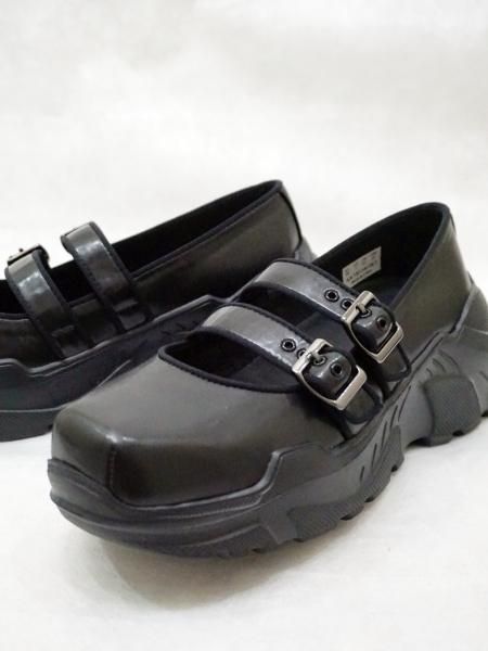 AKIKO AOKI アキコアオキ Gemini Faux Leather 革靴 demiBlackxBlack-