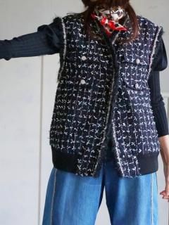 leur logette 롼å malhia kent tweed vest BK