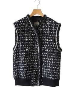 leur logette 롼å malhia kent tweed vest BK