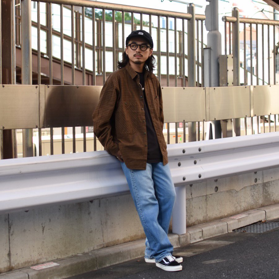 ( H.UNIT ) FLANNEL CHECK BIG POCKET WORK SHIRT