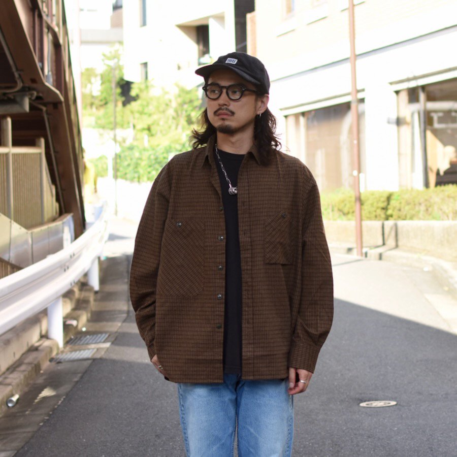 ( H.UNIT ) FLANNEL CHECK BIG POCKET WORK SHIRT