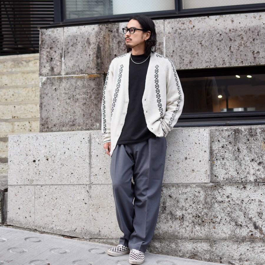  ( H.UNIT ) WEATHER CLOTH TWO TUCK TROUSERS