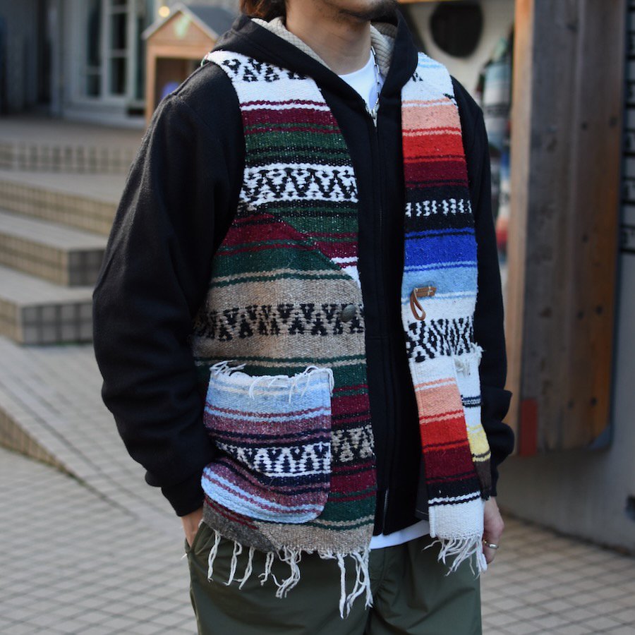 ( redad ) PATCHWORK MEXICAN RUG VEST