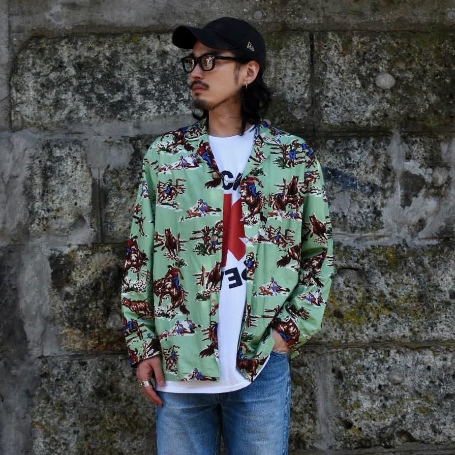 ( TOWNCRAFT ) PAJAMA PRINTED SHIRTS JACKET HORSE KURT COBAIN