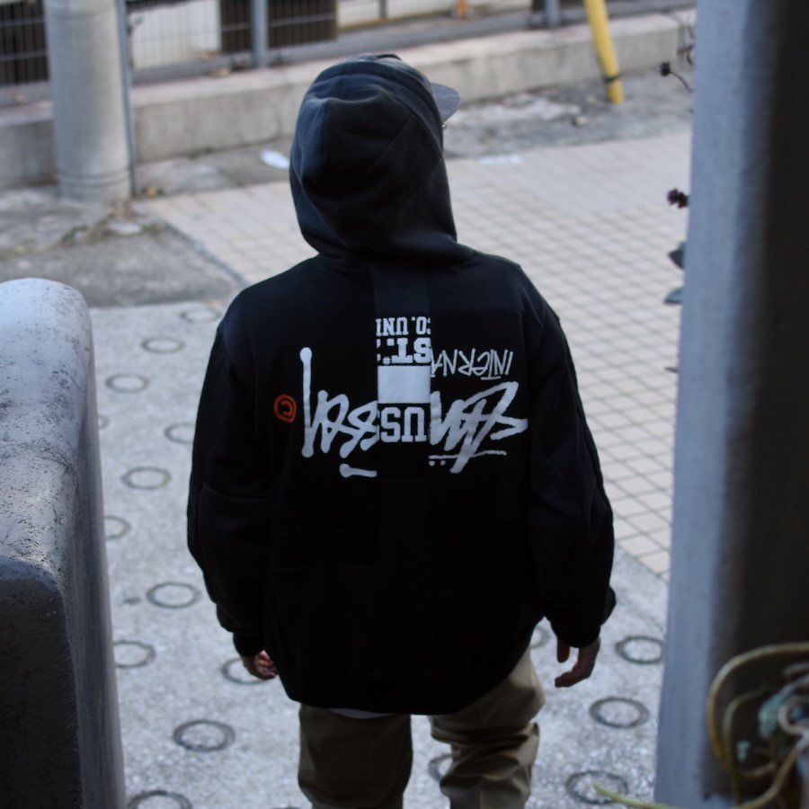 ( TAKAYAHIOKI ) OLD STUSSY REMAKE ZIP HOODIE BACK PRINT