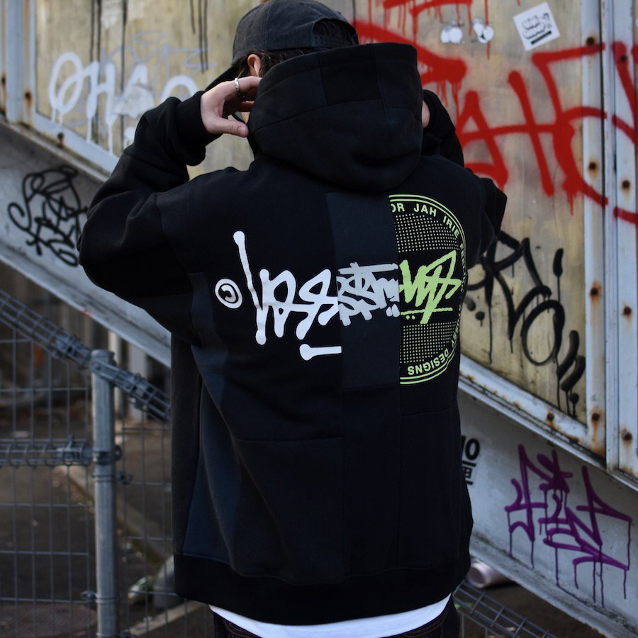 ( TAKAYAHIOKI ) OLD STUSSY REMAKE ZIP HOODIE BACK PRINT