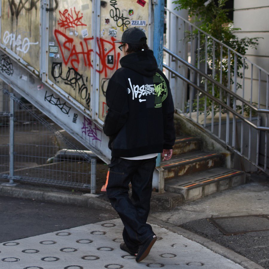 ( TAKAYAHIOKI ) OLD STUSSY REMAKE ZIP HOODIE BACK PRINT