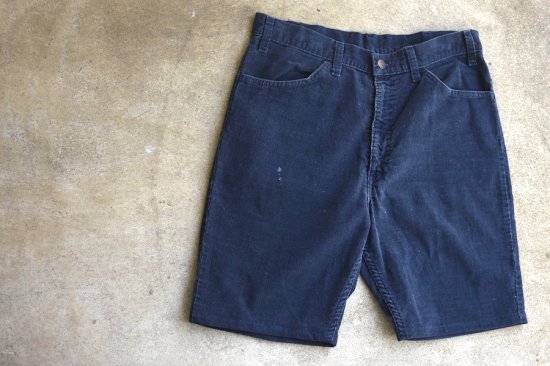 リーバイス ( levi's ) 70's -used 646 corduroy shorts / コーデュロイ ショーツ navy - エンシニータス