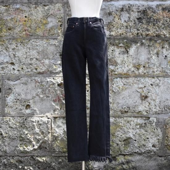 77circa　levis501ブラックfringe denim pants