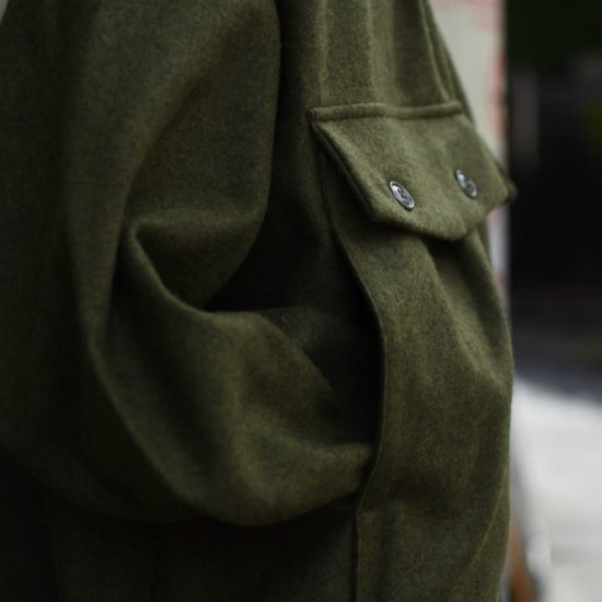 モニタリー【 MONITALY 】LAZY TRAVEL JACKET WOOL FLANNEL MIL OLIVE