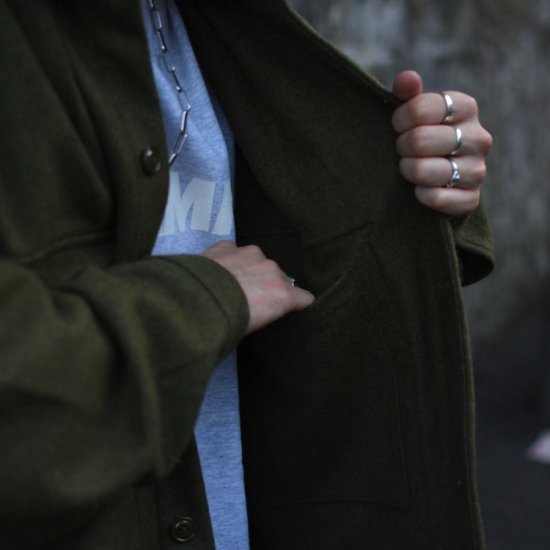 モニタリー【 MONITALY 】LAZY TRAVEL JACKET WOOL FLANNEL MIL OLIVE