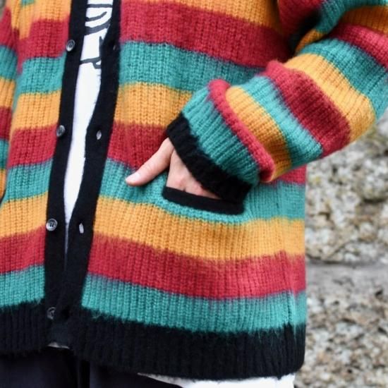 キャルオーライン ( CAL O LINE ) STRIPE MOHAIR CARDIGAN