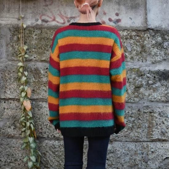 キャルオーライン ( CAL O LINE ) STRIPE MOHAIR CARDIGAN / ボーダー